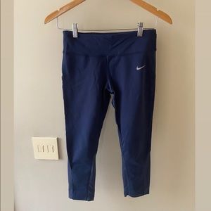 Nike Dri-Fit 3/4 Cropped Navy Blue Mesh Leggings